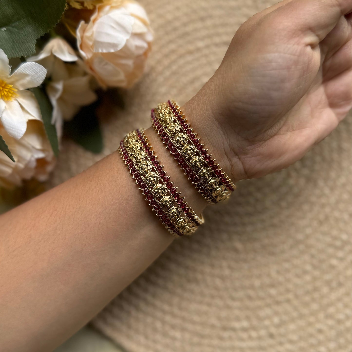 Ruby stone bangle