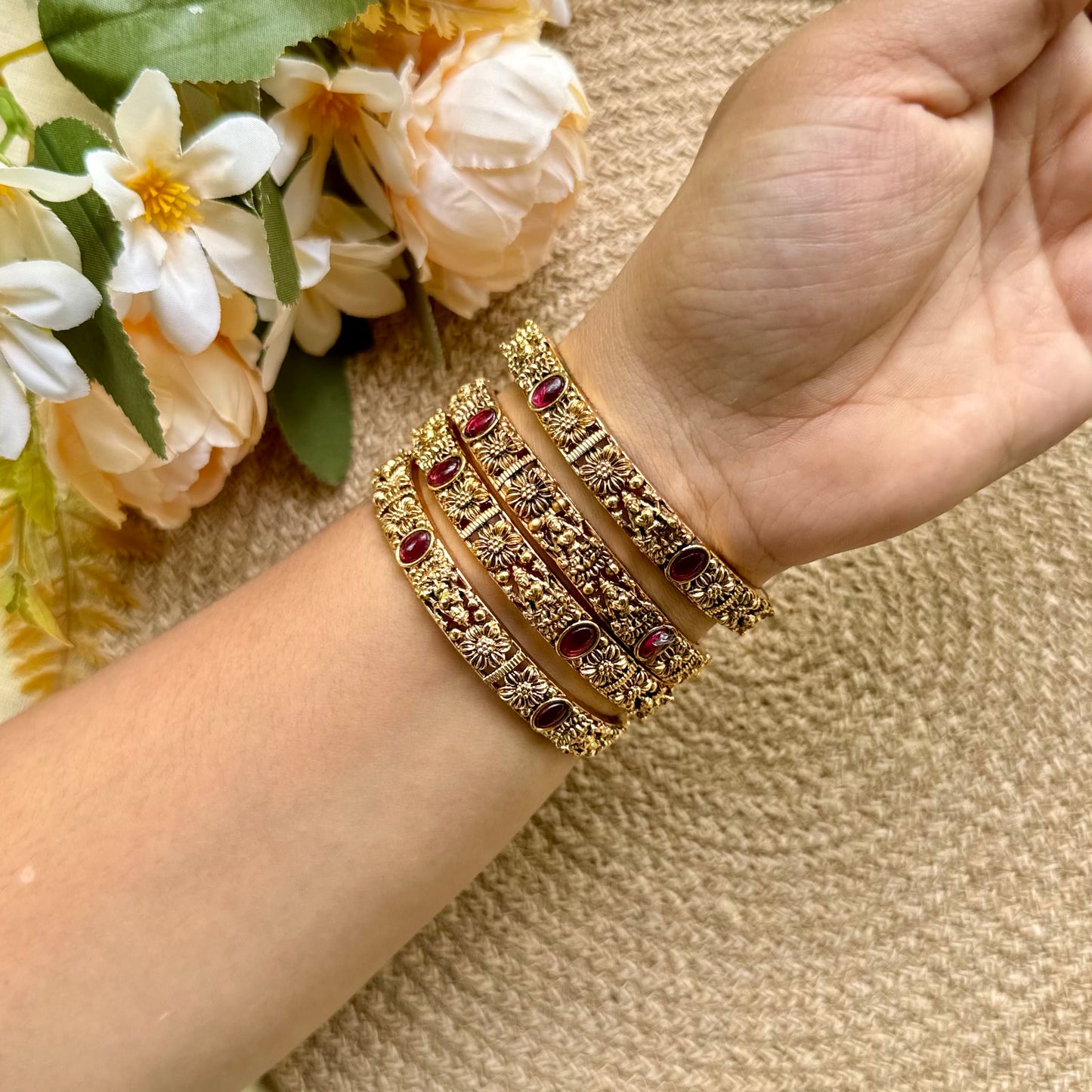 Ruby Lakshmi bangles