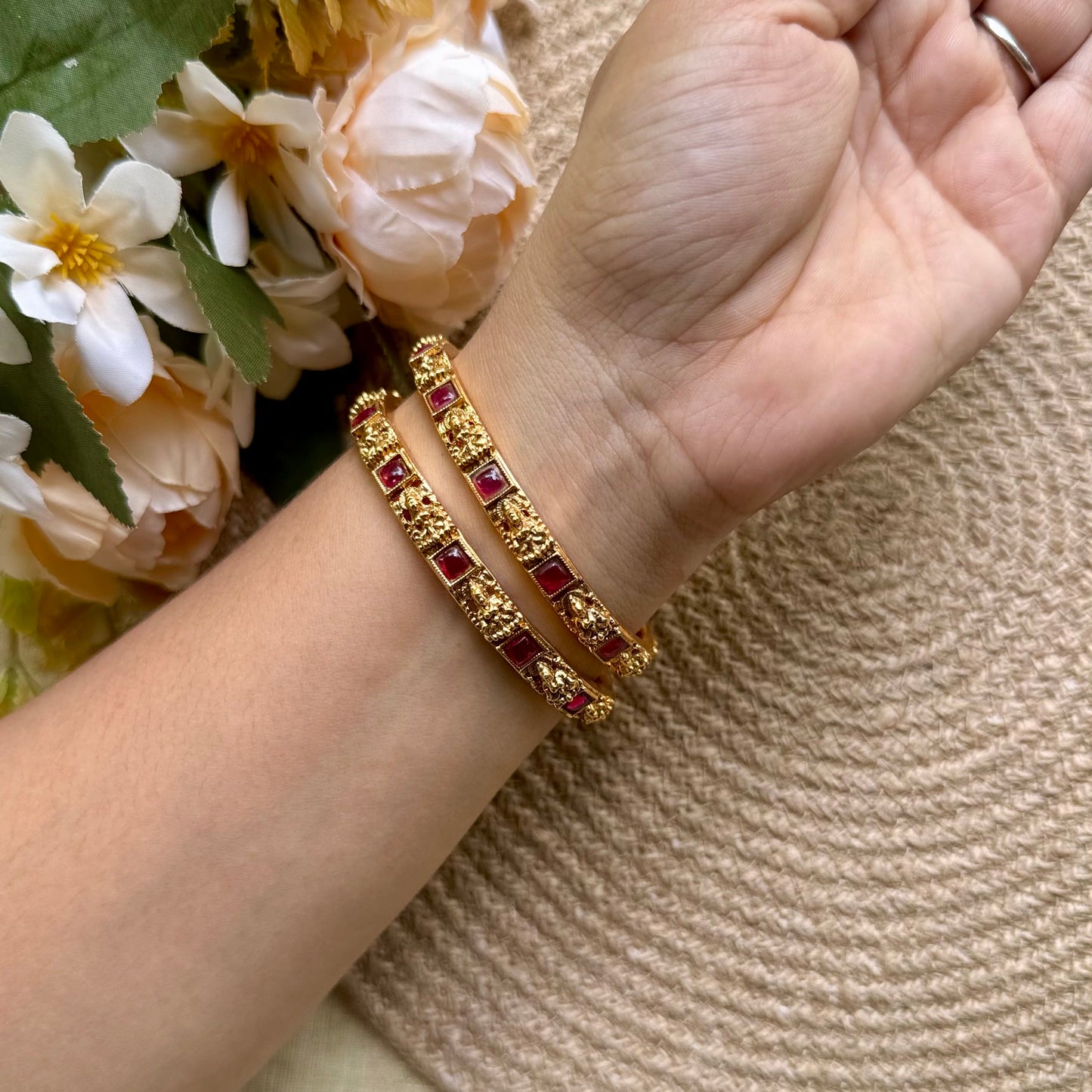 Lakshmi ruby bangles- 2 bangles