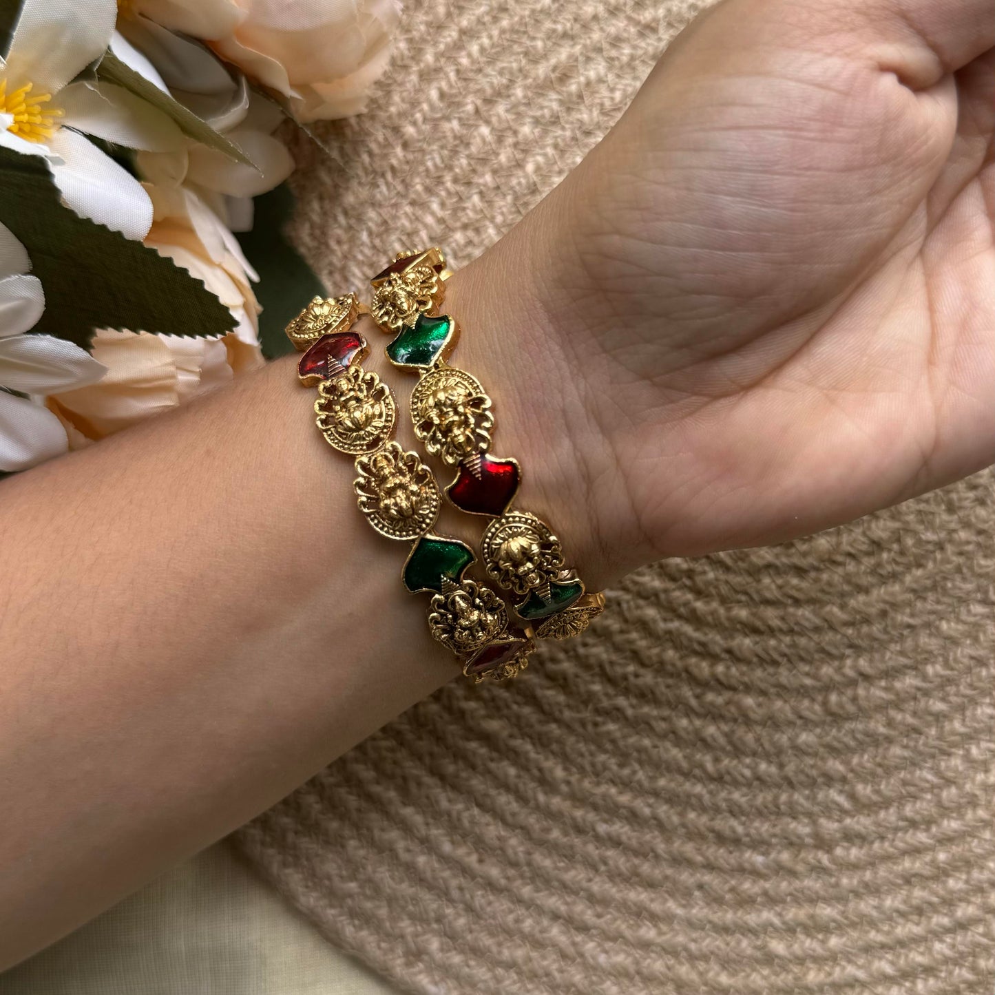Multi Leaf Lakshmi Bangles-pair