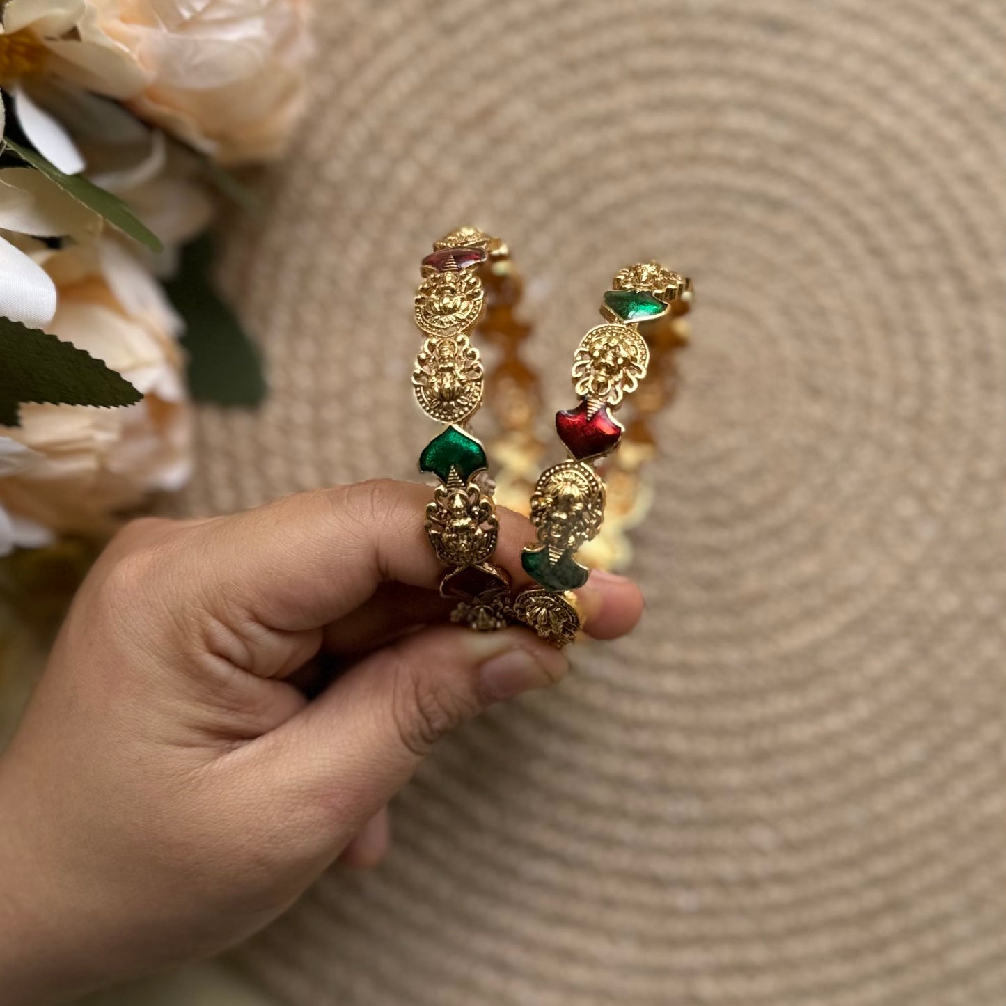 Multi Leaf Lakshmi Bangles-pair