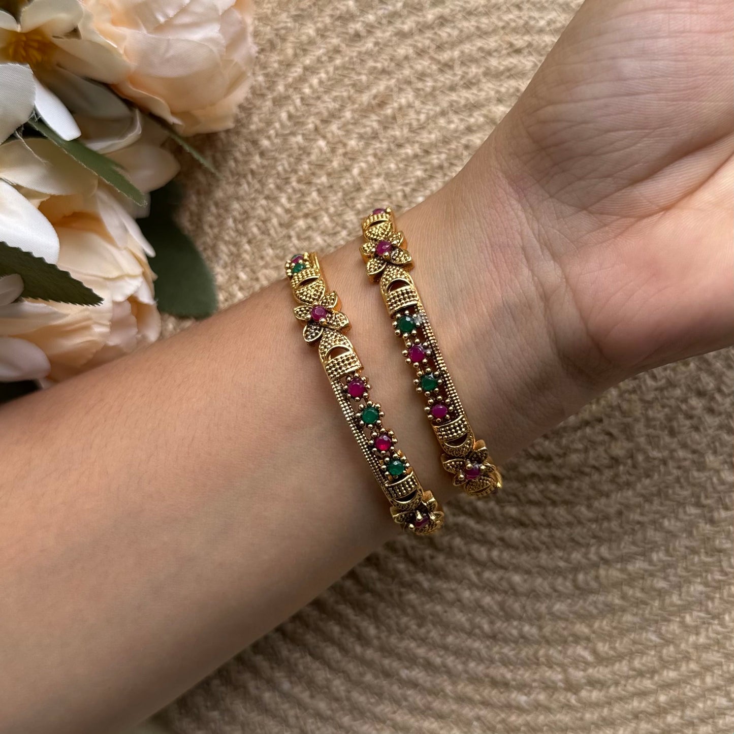 Multi Floral Bangles-pair