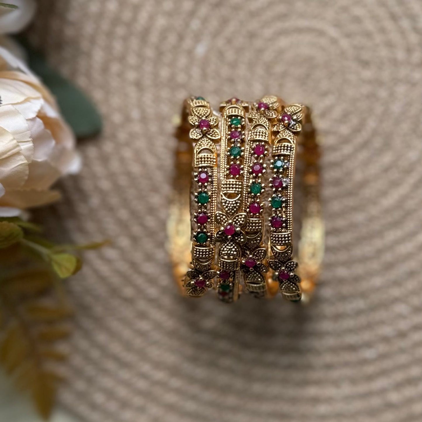 Multi Floral Bangles-pair