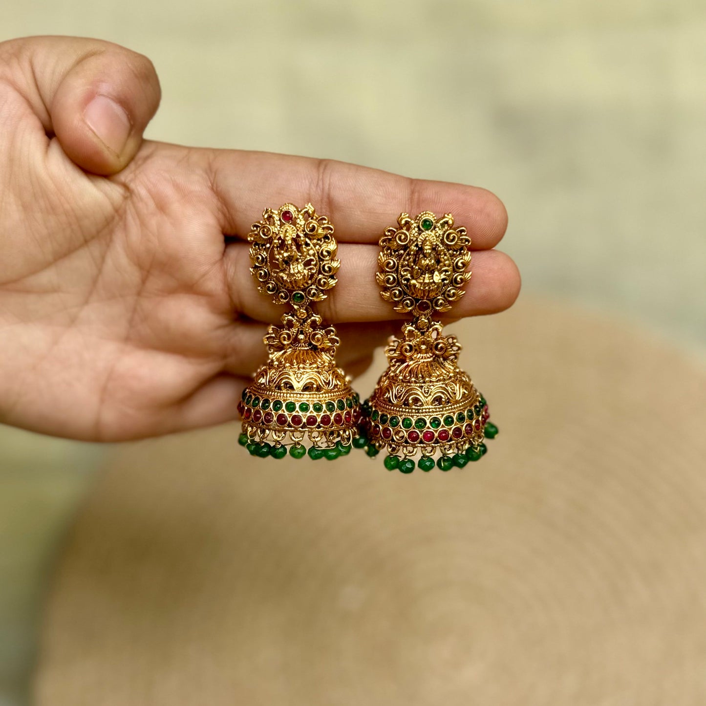 Green Dropping Jhumka