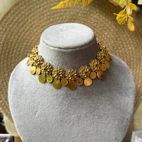 Floral Coin Necklace