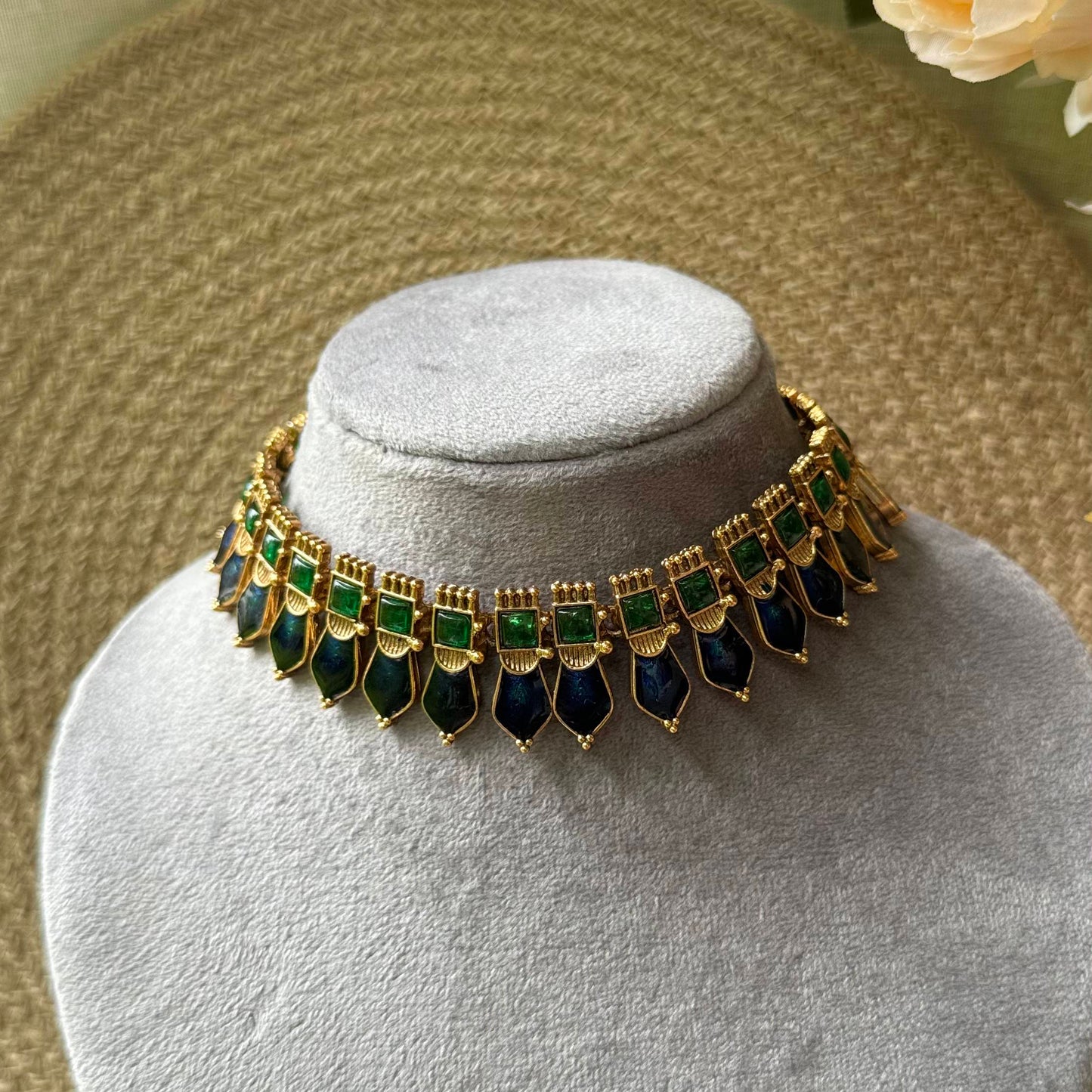 Kovai Palakka neckset-BLUE