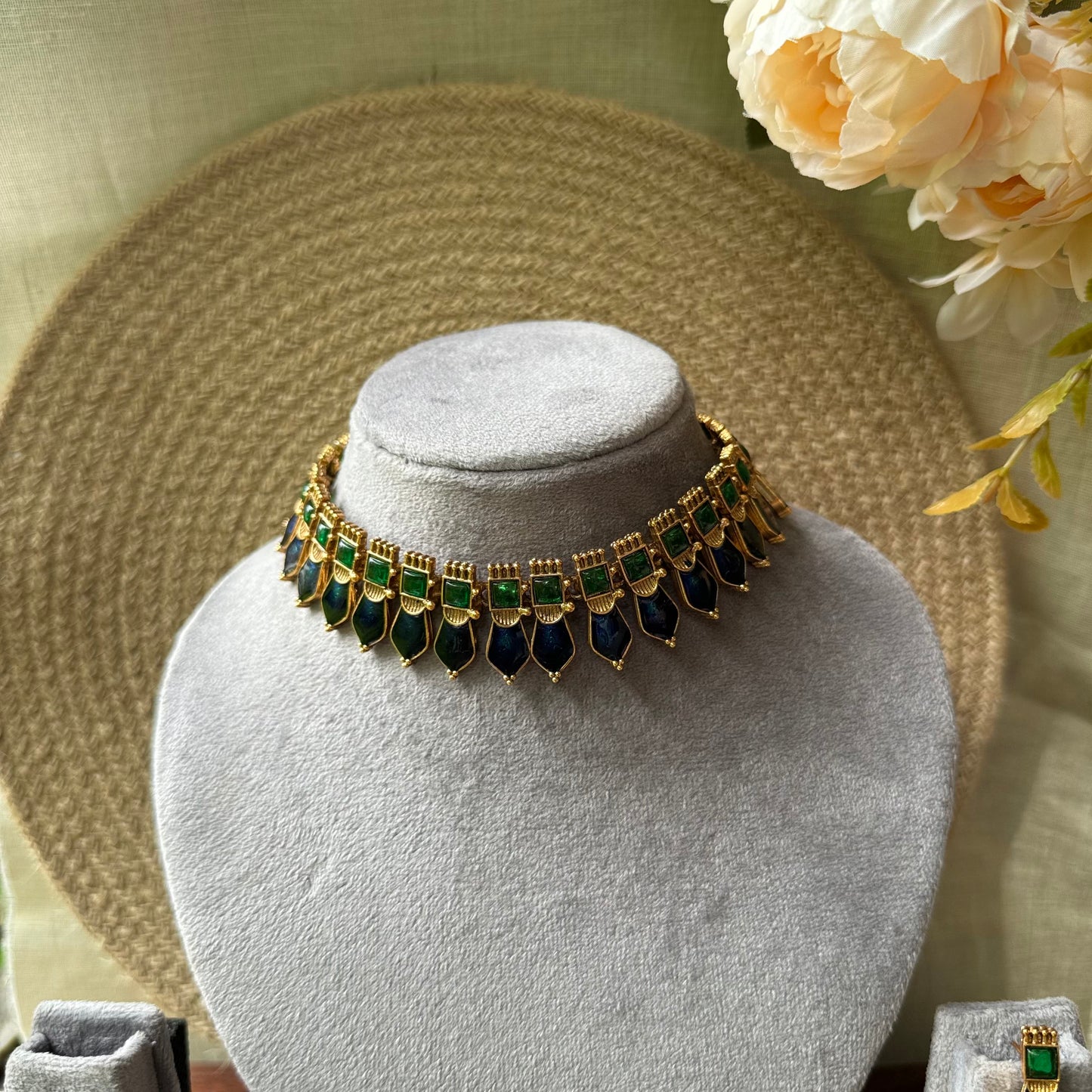 Kovai Palakka neckset-BLUE