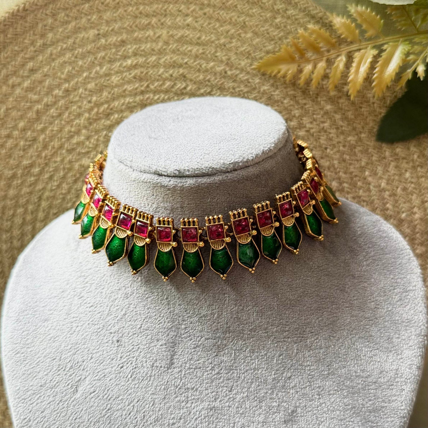 Kovai Palakka neckset-GREEN