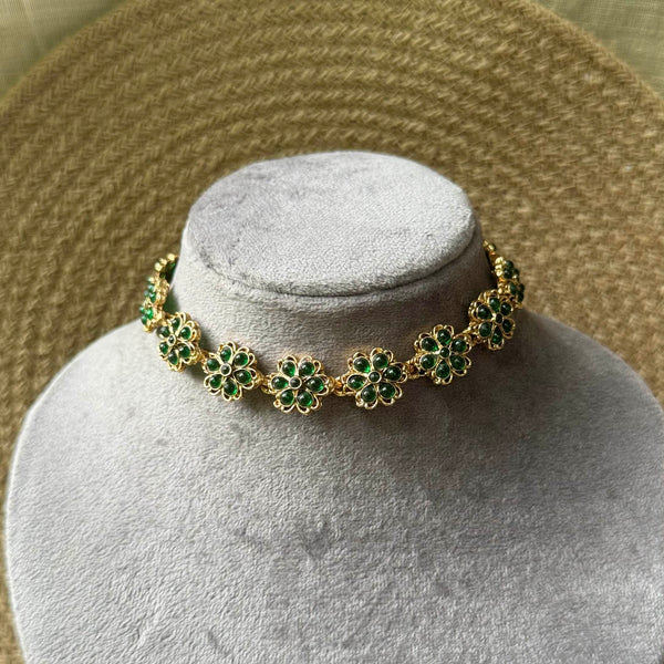 Floral Necklace -GREEN