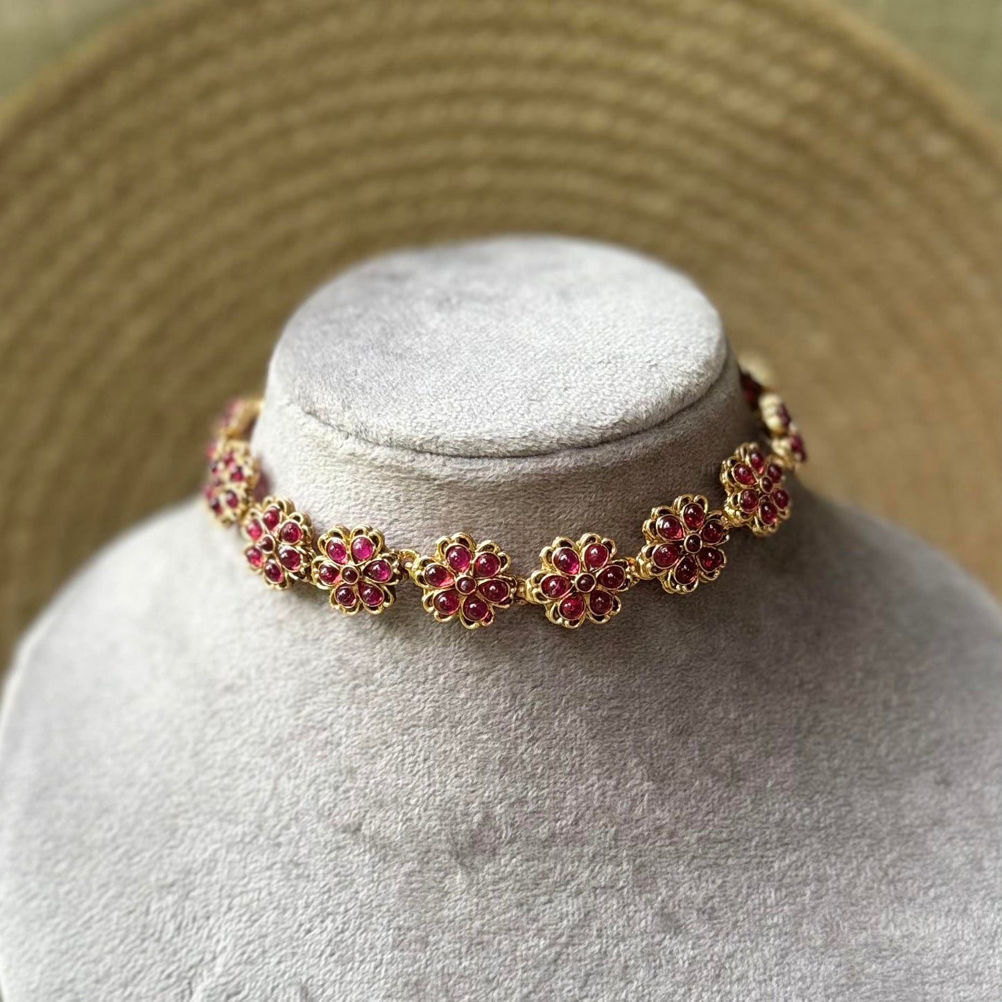 Floral Necklace -RED