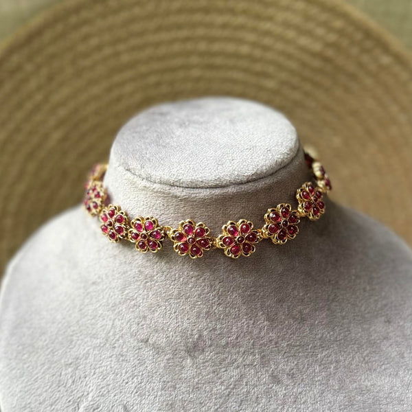 Floral Necklace -RED