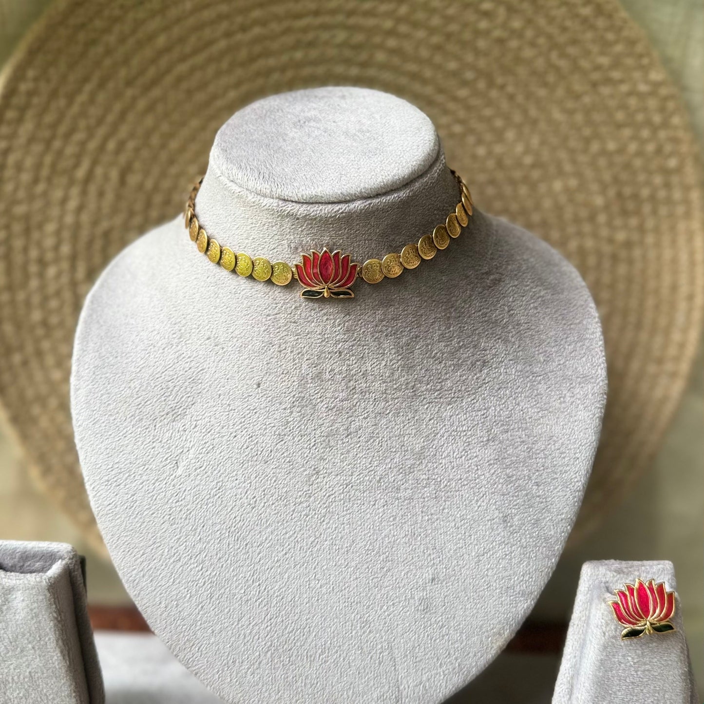Simple Lotus coin necklace
