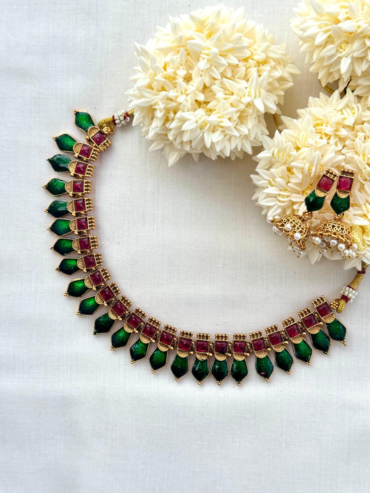 KOVAI PALAKKA NECKLACE -GREEN