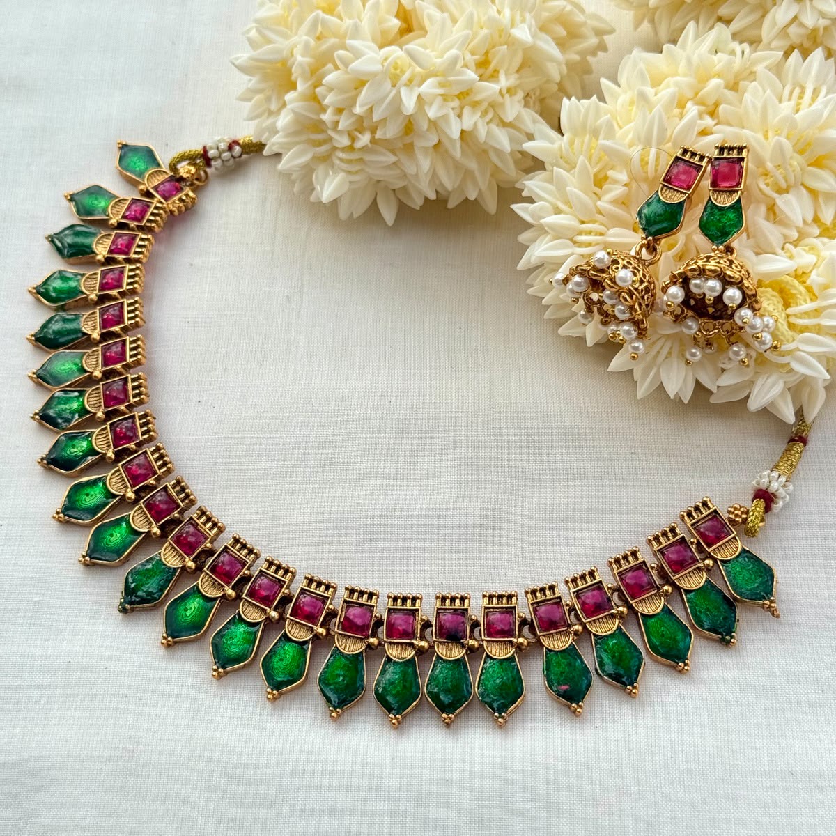 KOVAI PALAKKA NECKLACE -GREEN