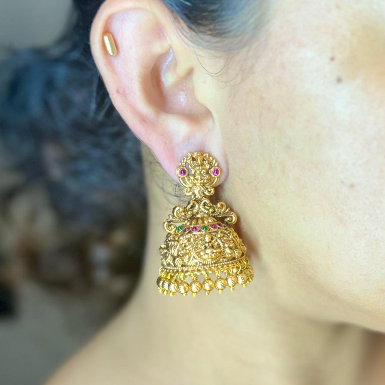 Jhumka with Gold Droppings. PREBOOKING OPEN. DISPATCH ON 09-09-2026-AJ1