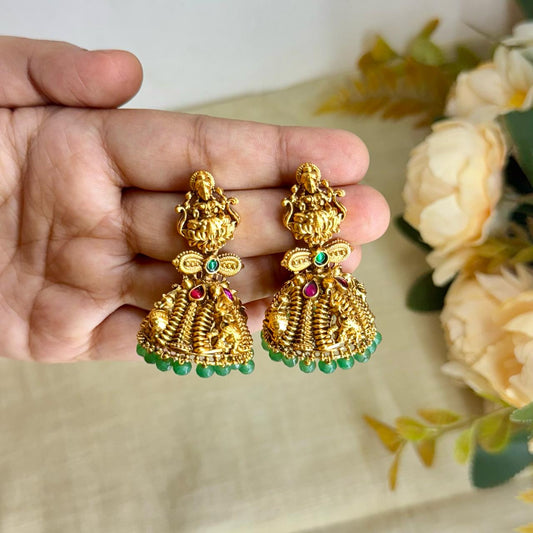 Lakhmi Jhumka with Green Droppings