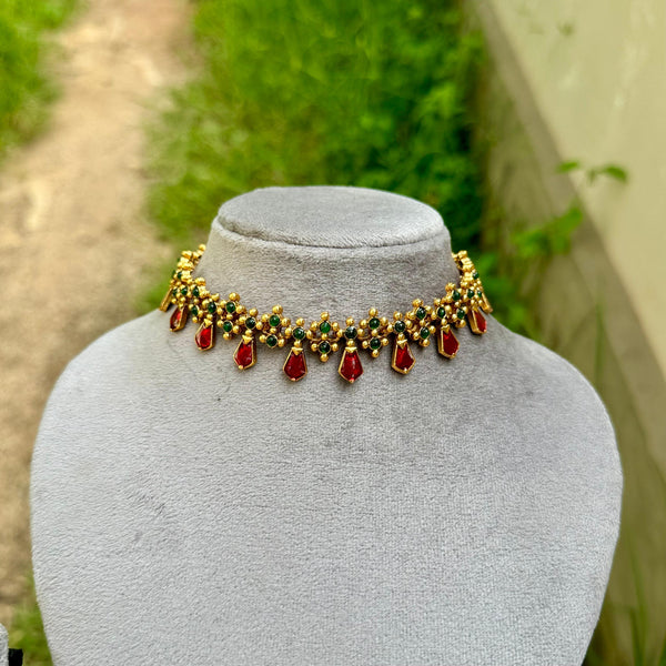 Designer Palakka Choker-Red,Green,Blue,pink