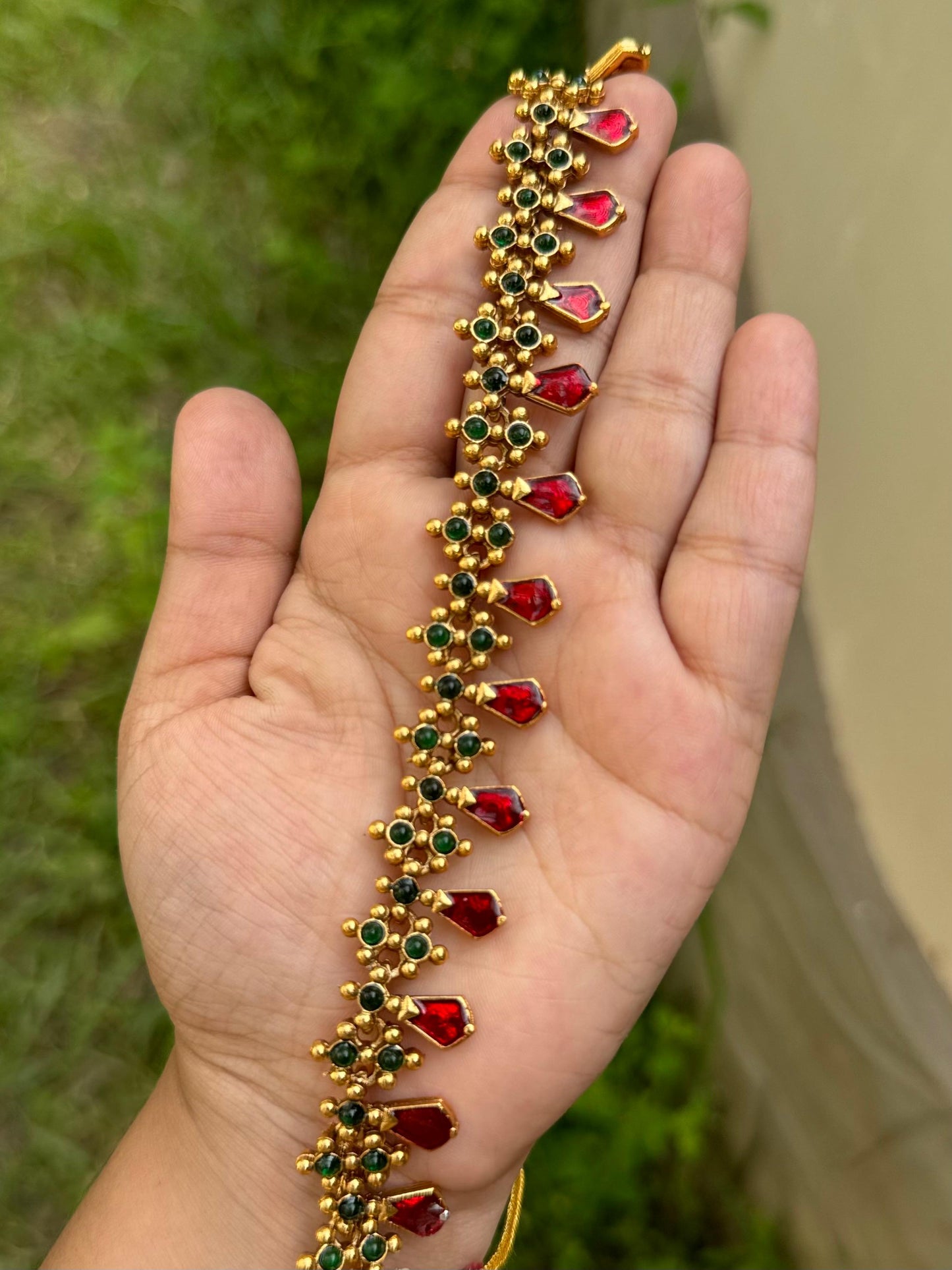 Designer Palakka Choker-Red,Green,Blue,pink