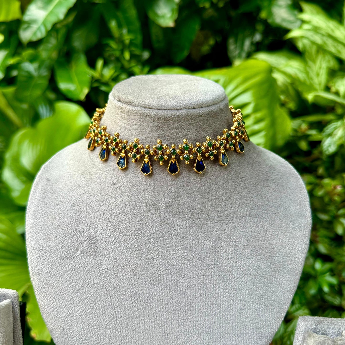 Designer Palakka Choker-Red,Green,Blue,pink