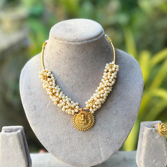 Pearl Hasli with Lakshmi Pendent-N21