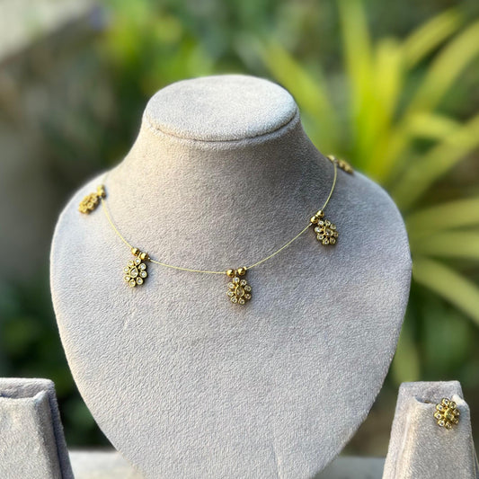 Floral invisible Necklace-N23