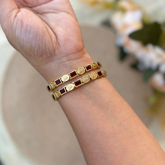 Ruby Coin Bangle-B3